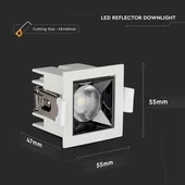 V-TAC süllyeszthető 38° mélysugárzó LED lámpa 4W meleg fehér - SKU 987