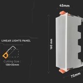 V-TAC süllyeszthető mennyezeti hosszúkás LED panel 10W hideg fehér - SKU 6412