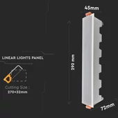 20W LED Linear Light White 6000K - NEW