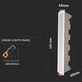 V-TAC süllyeszthető mennyezeti hosszúkás LED panel 30W hideg fehér - SKU 6409