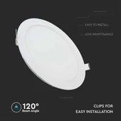 V-TAC süllyeszthető kerek fémházas LED panel 12W meleg fehér - SKU 214857