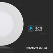 V-TAC süllyeszthető mennyezeti kerek LED panel 12W meleg fehér - SKU 4857