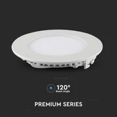 V-TAC süllyeszthető kerek fémházas LED panel 18W hideg fehér - SKU 214862