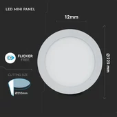 V-TAC süllyeszthető mennyezeti kerek LED panel 18W természetes fehér - SKU 4861