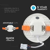 V-TAC süllyeszthető mennyezeti kerek LED panel 18W természetes fehér - SKU 734