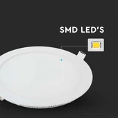 V-TAC süllyeszthető kerek fémházas LED panel 22W természetes fehér - SKU 216423
