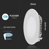 V-TAC süllyeszthető mennyezeti kerek LED panel 6W hideg fehér - SKU 4856