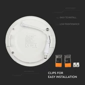 V-TAC süllyeszthető mennyezeti kerek LED panel 6W hideg fehér - SKU 4856