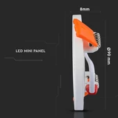 V-TAC süllyeszthető mennyezeti kerek LED panel vékony kerettel 8W hideg fehér - SKU 4933