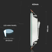 18W LED Panel Downlight Glass - Round  6400K