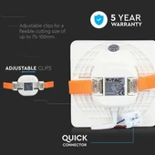 V-TAC süllyeszthető mennyezeti szögletes LED panel 12W hideg fehér - SKU 732