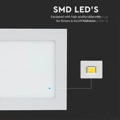 V-TAC süllyeszthető mennyezeti szögletes LED panel 12W meleg fehér - SKU 4866