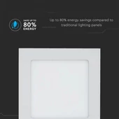 V-TAC süllyeszthető mennyezeti szögletes LED panel 12W meleg fehér - SKU 4866