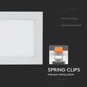 V-TAC süllyeszthető mennyezeti szögletes LED panel 12W meleg fehér - SKU 4866