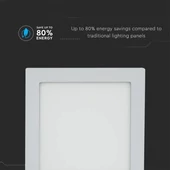 V-TAC süllyeszthető mennyezeti szögletes LED panel 18W természetes fehér - SKU 4870
