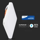 V-TAC süllyeszthető Samsung chipes mennyezeti LED panel 20W meleg fehér - SKU 611