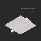V-TAC süllyeszthető szögletes fémházas LED panel 6W hideg fehér - SKU 214865