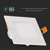 V-TAC süllyeszthető mennyezeti szögletes LED panel 6W természetes fehér - SKU 4864