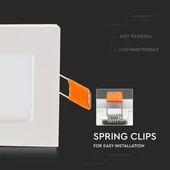 V-TAC süllyeszthető mennyezeti szögletes LED panel 6W természetes fehér - SKU 4864