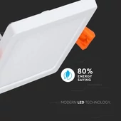 V-TAC süllyeszthető mennyezeti szögletes LED panel vékony kerettel 22W hideg fehér - SKU 4798