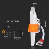 V-TAC süllyeszthető mennyezeti szögletes LED panel vékony kerettel 29W természetes fehér - SKU 5032