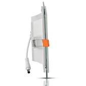 V-TAC süllyeszthető mennyezeti szögletes üveg LED panel 12W hideg fehér - SKU 4741