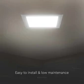 V-TAC süllyeszthető, műanyag házas, szögletes LED panel 18W, természetes fehér - SKU 10487