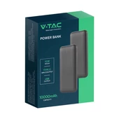 V-TAC Szürke 10000mAh powerbank, 30cm Type-C kábellel - SKU 23037