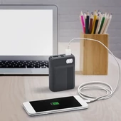 V-TAC szürke, 10000mAh powerbank, kijelzővel - SKU 8852