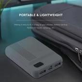 V-TAC szürke, 10000mAh powerbank, kijelzővel - SKU 8852