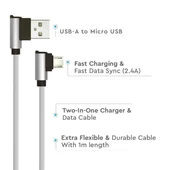 1 M Micro USB Cable Grey - Diamond Series