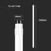 V-TAC T8 LED fénycső 120cm 16.5W hideg fehér, 112 lm/W - SKU 23873