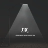 V-TAC utcai LED lámpa, térvilágító alkonyszenzoros lámpatest 100W természetes fehér - SKU 2120434