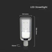 V-TAC utcai LED lámpa, térvilágító ledes lámpatest 50W hideg fehér - SKU 7889