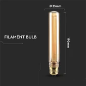 V-TAC Vintage 2W borostyán E27 ART filament T30 LED égő, 1800K - SKU 217473