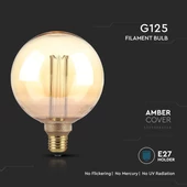 V-TAC Vintage 4W borostyán E27 ART filament G125 LED égő, 1800K - SKU 217475