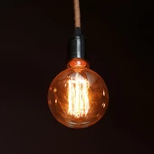 V-TAC Vintage 4W borostyán E27 ART filament G125 LED égő, 1800K - SKU 217475