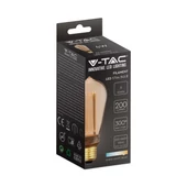 V-TAC Vintage 4W borostyán E27 ART filament ST64 LED égő, 1800K - SKU 217474