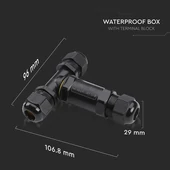 Waterproof Black Terminal Block 8-12mm IP68