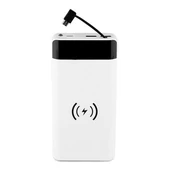 V-TAC fehér, 20000mAh powerbank vezeték nélküli töltővel, kijelzővel - SKU 8860