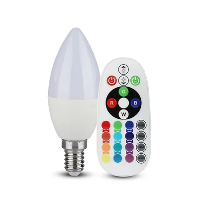 LED Bulb - 3.5W E14 A80 Candle Dimming Brightness RF Control RGB + 6400K