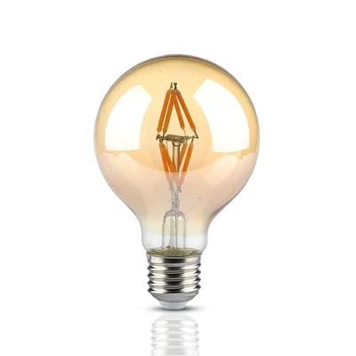 V-TAC 4W borostyán E27 meleg fehér filament LED égő - SKU 7148