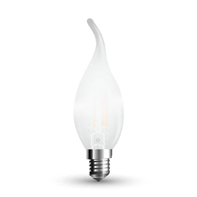 V-TAC 4W opál E14 meleg fehér filament dimmelhető LED gyertyaláng égő - SKU 7177