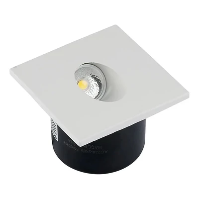 V-TAC 3W beltéri LED lépcsővilágítás, szögletes, meleg fehér - SKU 1209