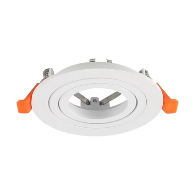 V-TAC fehér, kerek alumínium GU10 spot keret, IP20 - SKU 24225