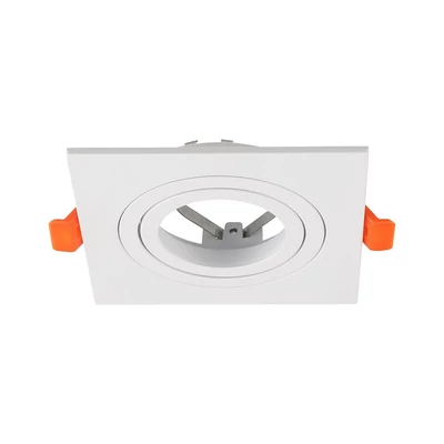 V-TAC fehér, szögletes alumínium GU10 spot keret, IP20 - SKU 24226