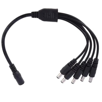 DC 12V ötágú tápegység elosztó kábel, 5,5x2,1mm