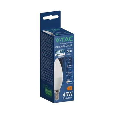 LED Bulb - SAMSUNG CHIP 7W E14 Plastic Candle 6400K