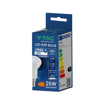 V-TAC CREE LED 2.9W E14 hideg fehér R39 LED égő - SKU 21212-6