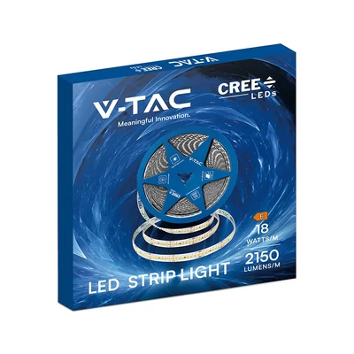 V-TAC CREE LED szalag IP20 SMD 2835 chip 238 db/m természetes fehér, 119 Lm/W - SKU 2126006